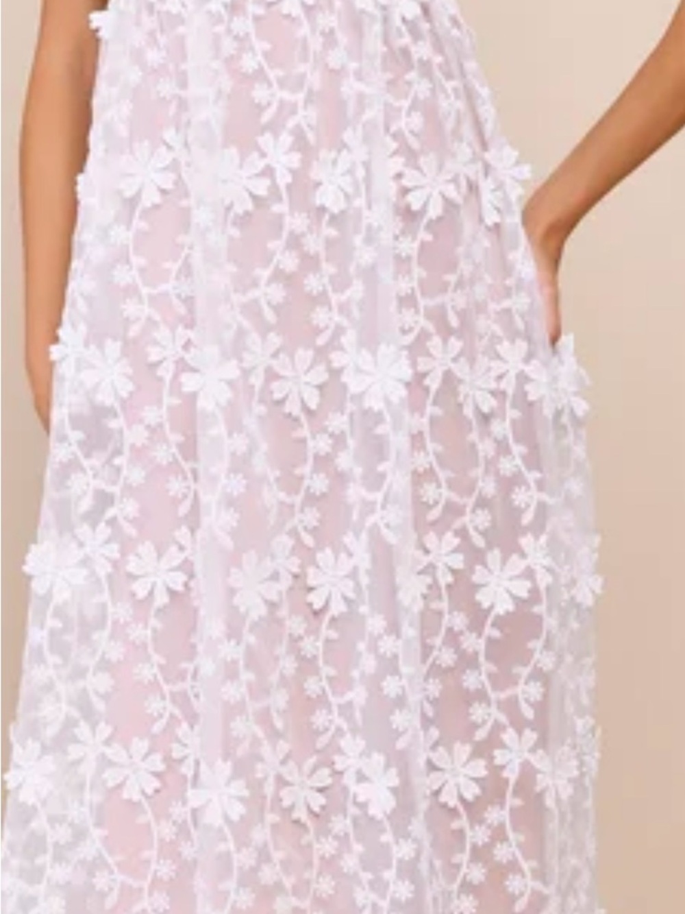 Lulu's White Floral Lace Midi Dress - Picture 3 of 4